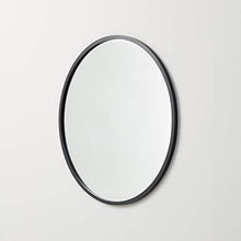 Load image into Gallery viewer, Better Bevel 30” x 30” Black Rubber Framed Mirror | Round Bathroom Wall Mirror