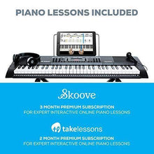 Load image into Gallery viewer, Alesis Melody 61 MKII - 61 Key Music Keyboard / Digital Piano with Built-In Speakers, Headphones, Microphone, Piano Stand, Music Rest and Stool