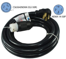 Load image into Gallery viewer, Conntek 1450SS2-15 50 Amp Temp Power Generator Cord, 15 Feet, Black