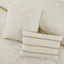 Load image into Gallery viewer, Amrapur Overseas Antonella 8-Piece Pleated Comforter Set, Queen, Beige