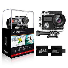 Load image into Gallery viewer, AKASO Brave 4 4K 20MP WiFi Action Camera Ultra HD with EIS 30m Underwater Waterproof Camera Remote Control 5X Zoom Underwater Camcorder with 2 Batteries and Helmet Accessories Kit