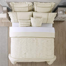 Load image into Gallery viewer, Amrapur Overseas Antonella 8-Piece Pleated Comforter Set, Queen, Beige