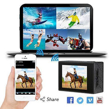 Load image into Gallery viewer, AKASO Brave 4 4K 20MP WiFi Action Camera Ultra HD with EIS 30m Underwater Waterproof Camera Remote Control 5X Zoom Underwater Camcorder with 2 Batteries and Helmet Accessories Kit