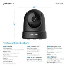 Load image into Gallery viewer, Amcrest 4MP UltraHD Indoor WiFi Camera, Security IP Camera with Pan/Tilt, Two-Way Audio, Night Vision, Remote Viewing, Dual-Band 5ghz/2.4ghz, 4-Megapixel @~20FPS, Wide 120° FOV, IP4M-1051B (Black)