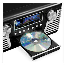 Load image into Gallery viewer, Victrola 50's Retro Bluetooth Record Player & Multimedia Center with Built-in Speakers - 3-Speed Turntable, CD Player, AM/FM Radio | Vinyl to MP3 Recording | Wireless Music Streaming | Black