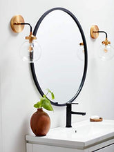 Load image into Gallery viewer, Better Bevel 30” x 30” Black Rubber Framed Mirror | Round Bathroom Wall Mirror