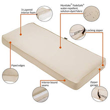 Load image into Gallery viewer, Classic Accessories Montlake Water-Resistant 59 x 18 x 3 Inch Outdoor Bench/Settee Cushion, Patio Furniture Swing Cushion, Antique Beige, Patio Loveseat Cushion