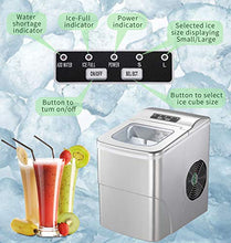 Load image into Gallery viewer, AGLUCKY Counter top Ice Maker Machine,Compact Automatic Ice Maker,9 Cubes Ready in 6-8 Minutes,Portable Ice Cube Maker with Scoop and Basket,Perfect For Home/Kitchen/Office/Bar (Silver)