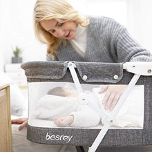 Load image into Gallery viewer, besrey Baby Bassinets, 3 in 1 Portable Bassinet, Rocking Bed with Harmless Mattress, Quick-Fold for Newborn Girl Boy Infant up to 33 lb