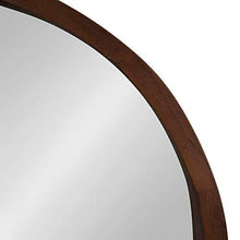 Load image into Gallery viewer, Kate and Laurel Hutton Round Decorative Modern Wood Frame Wall Mirror, 22 Inch Diameter, Walnut Finish