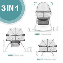 Load image into Gallery viewer, besrey Baby Bassinets, 3 in 1 Portable Bassinet, Rocking Bed with Harmless Mattress, Quick-Fold for Newborn Girl Boy Infant up to 33 lb