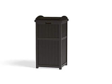 Load image into Gallery viewer, Suncast 33 Gallon Can Resin Outdoor Trash Hideaway with Lid Use in Backyard, Deck, or Patio, Brown