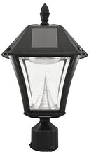 Load image into Gallery viewer, Gama Sonic GS-105FPW-BW Baytown II, Outdoor Solar Light and 3" Pole Pier & Wall Mount Kits, Lamp Only, Bright White LED, Black