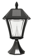 Load image into Gallery viewer, Gama Sonic GS-105FPW-BW Baytown II, Outdoor Solar Light and 3" Pole Pier & Wall Mount Kits, Lamp Only, Bright White LED, Black