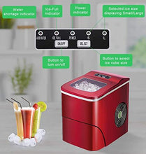 Load image into Gallery viewer, AGLUCKY Counter top Ice Maker Machine,Compact Automatic Ice Maker,9 Cubes Ready in 6-8 Minutes,Portable Ice Cube Maker with Scoop and Basket,Perfect for Home/Kitchen/Office/Bar (Red)