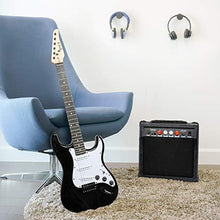 Load image into Gallery viewer, LyxPro Electric Guitar 39" inch Complete Beginner Starter kit Full Size with 20w Amp, Package Includes All Accessories, Digital Tuner, Strings, Picks, Tremolo Bar, Shoulder Strap, and Case Bag - Black