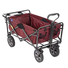 Load image into Gallery viewer, Mac Sports Collapsible Outdoor Utility Wagon with Folding Table and Drink Holders, Maroon