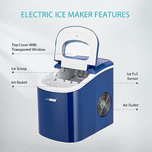 Load image into Gallery viewer, VIVOHOME Electric Portable Compact Countertop Automatic Ice Cube Maker Machine 26lbs/day Navy Blue