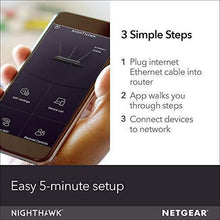Load image into Gallery viewer, NETGEAR Nighthawk Smart Wi-Fi Router, R6700 - AC1750 Wireless Speed Up to 1750 Mbps | Up to 1500 Sq Ft Coverage & 25 Devices | 4 x 1G Ethernet and 1 x 3.0 USB Ports | Armor Security