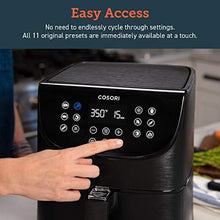 Load image into Gallery viewer, COSORI Air Fryer (100 Recipes Book) 1500W Electric Hot Oven Oilless Cooker, 11 Presets Preheat & Shake Reminder, LED Touch Screen, Nonstick Basket, 3.7 QT, Digital-Black
