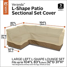 Load image into Gallery viewer, Classic Accessories 55-881-011501-RT Facing, Large Veranda Patio L-Shaped Sectional Sofa Cover, Left, Pebble, Patio Furniture Covers