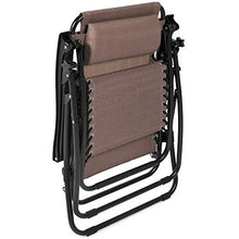 Load image into Gallery viewer, Best Choice Products Set of 2 Adjustable Zero Gravity Lounge Chair Recliners for Patio, Pool w/ Cup Holders - Brown
