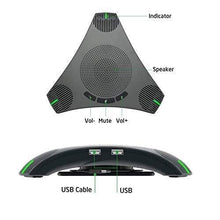 Load image into Gallery viewer, Conference Microphone Omnidirectional USB Speakerphone Microphone for 8-10 People Business Conference,360° Omnidirectional Microphone Intelligent DSP Noise Reduction for Video Meeting (Gray)