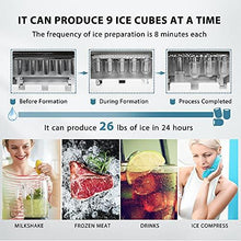 Load image into Gallery viewer, VIVOHOME Electric Portable Compact Countertop Automatic Ice Cube Maker Machine 26lbs/day Silver