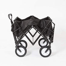 Load image into Gallery viewer, Mac Sports Collapsible Folding Outdoor Utility Wagon with Side Table - Black