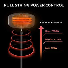 Load image into Gallery viewer, Electric Outdoor Patio Heater - 3 Power Levels Outdoor Heater for 650/1350W/2000W Infrared Carbon Tube Heater Overheat Protection &Tip-Over Shut Off Home Freestanding Space Heater for Courtyard