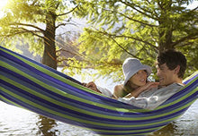 Load image into Gallery viewer, Sorbus® Double Hammock with Steel Stand Two Person Adjustable Hammock Bed - Storage Carrying Case Included (Blue/Green)