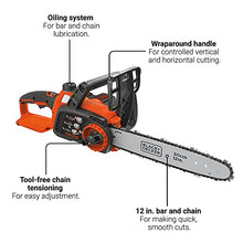 Load image into Gallery viewer, BLACK+DECKER 40V MAX* Cordless Chainsaw, Tool Only, 12 in. (LCS1240B)