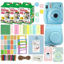 Load image into Gallery viewer, Fujifilm Instax Mini 11 Instant Camera with Case, 60 Fuji Films, Decoration Stickers, Frames, Photo Album and More Accessory kit (Sky Blue)