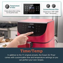 Load image into Gallery viewer, COSORI Air Fryer(100 Recipes, Rack & 4 Skewers) Oilless Oven Cooker 13 Functions, Preheat & Shake Reminder, LED Touch Screen, 3.7 QT, Digital-Burgundy Red