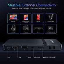 Load image into Gallery viewer, AKASO Mini Projector, Pocket-Sized DLP Portable Projector, 50 ANSI Lumens Video Projector, Support 1080P HDMI Input Built-in Rechargeable Battery Stereo Speakers and Remote Control Movie Projector