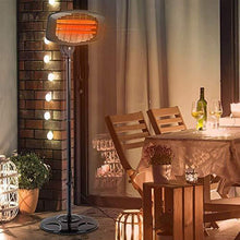 Load image into Gallery viewer, Electric Outdoor Patio Heater - 3 Power Levels Outdoor Heater for 650/1350W/2000W Infrared Carbon Tube Heater Overheat Protection &Tip-Over Shut Off Home Freestanding Space Heater for Courtyard