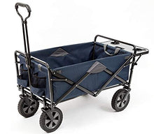 Load image into Gallery viewer, Mac Sports Collapsible Outdoor Utility Wagon with Folding Table and Drink Holders, Blue