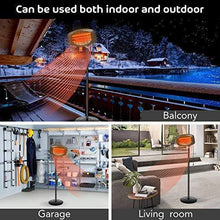 Load image into Gallery viewer, Electric Outdoor Patio Heater - 3 Power Levels Outdoor Heater for 650/1350W/2000W Infrared Carbon Tube Heater Overheat Protection &Tip-Over Shut Off Home Freestanding Space Heater for Courtyard