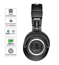 Load image into Gallery viewer, Audio-Technica ATHM50XBT Wireless Bluetooth Over-Ear Headphones, Black