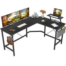 Load image into Gallery viewer, Cubiker Modern L-Shaped Computer Office Desk, Corner Gaming Desk with Monitor Stand, Home Office Study Writing Table Workstation for Small Spaces