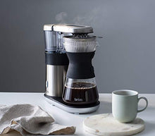 Load image into Gallery viewer, Brim 8 Cup Pour Over Coffee Maker Kit, Simply Make Rich, Full-Bodied Coffee Every Time, Set Includes Glass Carafe, SCA Measuring Scoop, Silicone Sleeve, and Healthy-Eco Reusable Filter, Stainless Steel