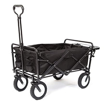 Load image into Gallery viewer, Mac Sports Heavy Duty Steel Frame Collapsible Folding 150 Pound Capacity Outdoor Garden Utility Wagon Yard Cart with Table and Cup Holders, Black