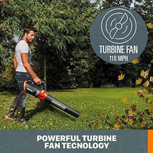 Load image into Gallery viewer, WORX WG520 Turbine 600 Corded Electric Leaf Blower, Black