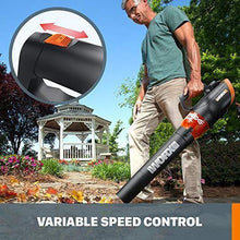 Load image into Gallery viewer, WORX WG520 Turbine 600 Corded Electric Leaf Blower, Black