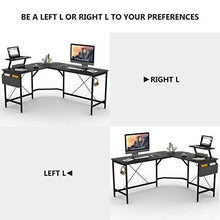 Load image into Gallery viewer, Cubiker Modern L-Shaped Computer Office Desk, Corner Gaming Desk with Monitor Stand, Home Office Study Writing Table Workstation for Small Spaces