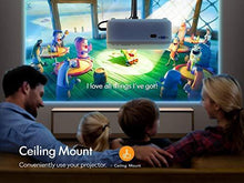 Load image into Gallery viewer, APEMAN Mini Projector, 1080P Supported, 200'' Max Display 60000 Hrs Lamp Life Portable Video Projector, Compatible with HDMI, PS4, TV Stick, VGA, TF, AV, USB Drive, Carry Bag and 100'' Screen Included