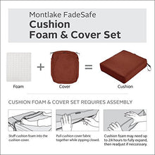 Load image into Gallery viewer, Classic Accessories Montlake Water-Resistant 21 x 21 x 5 Inch Square Outdoor Seat Cushion, Patio Furniture Chair Cushion, Heather Henna Red