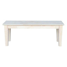 Load image into Gallery viewer, International Concepts Shaker Style Bench, Unfinished