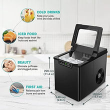 Load image into Gallery viewer, CROWNFUL Ice Maker Countertop Machine, 9 Ice Cubes Ready in 8 Minutes, 26lbs Bullet Ice Cubes in 24H, Electric Ice Maker with Scoop and Basket - Black