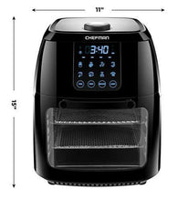Load image into Gallery viewer, Chefman 6.3 Quart Digital Air Fryer+ Rotisserie, Dehydrator, Convection Oven, 8 Touch Screen Presets Fry, Roast, Dehydrate & Bake, BPA-Free, Auto Shutoff, Accessories Included, XL Family Size, Black